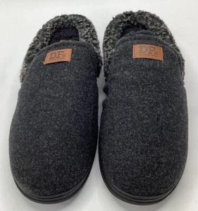 Dearfoam Men’s Black Slip On Slippers Size Large 11-12 - Picture 1 of 8