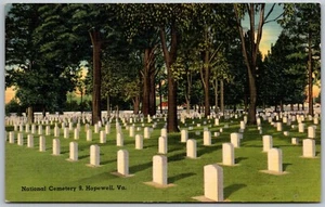 Hopewell Virginia 1940s Postcard National Cemetery - Picture 1 of 2