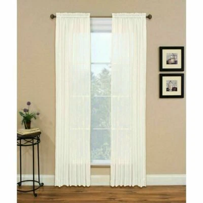 Miller Cortinas Transparentes Kemin 52" x 84" Vara Bolso Painel Cortina Janela - Marfim - Imagem 1 de 3