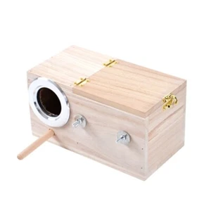 Solid Wooden Bird Breeding Box Budgie Parrot Bird Supplies Outdoor Garden - Picture 1 of 14