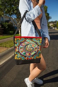 Genuino Bordado Vintage Tribal BOHO Bolso Deportivo Bolso de Hombro Bolso de Mano Bolso de Mano - Imagen 1 de 6