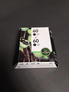 NEU! HP 60 (CZ071FN140) schwarze Tintenpatronen - 2er-Pack. Exp 6/17. KOSTENLOSER VERSAND - Bild 1 von 9