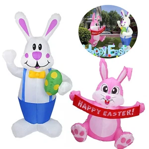6FT Inflatable Easter Bunny Decoration Blow Up Easter Yard Holiday Party Decor - Picture 1 of 33