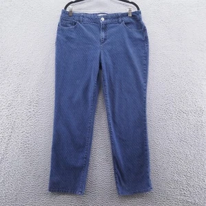 Chicos Womens Straight Leg Jeans 2 Size 12 Petite Blue Micro Dot Stretch - Picture 1 of 15