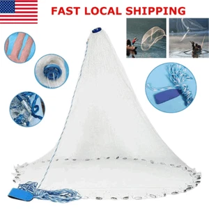 4ft Angeln Cast Net Bait Easy Throw Hand Cast Strong Tire Trap Line Mesh - Bild 1 von 20