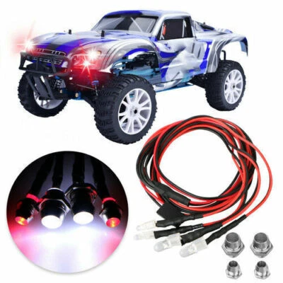 4 LED Lamp Kit 2 White 2 Red for 1/10 1/8 Traxxas HSP Redcat RC Car Truck - Image 1 of 4