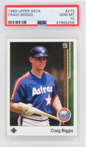 Craig Biggio Astros 1989 Upper Deck Baseball #273 RC Rookie Card PSA 10 GEM MINT