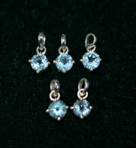WHOLESALE 5PC 925 SOLID STERLING SILVER CUT BLUE TOPAZ PENDANT LOT Q572 - Picture 1 of 1