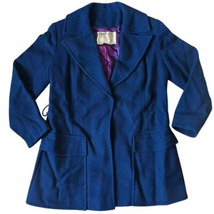 Pendleton Wool Coat Womens 10 Blue Belted 100% Virgin Wool Vintage 1970s - Picture 1 of 10