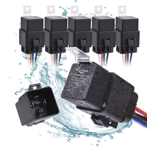 5 Pack 12V 30/40 Amp 5-Pin SPDT Automotive Car Relay Wires & Harness Socket Set - Picture 1 of 7