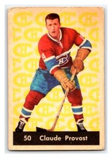 1961-62 PARKHURST CLAUDE PROVOST VINTAGE NHL HOCKEY CARD # 50 Montreal Canadiens