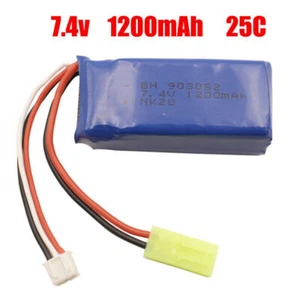 1Pcs 7.4V 1200mAh 25C Mini Tmiya Plug Battery For Pengxiang High Speed Car - Picture 1 of 4