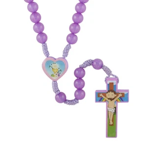 Erstkommunion Rosenkranz Rosa Kleine Heilige Rosenkranz 8 mm Perlen - Bild 1 von 2