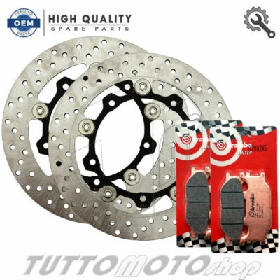 KIT DISCHI FRENO ANTERIORE FLOTTANTI + 2 CP PASTIGLIE BREMBO TMAX 500 2006 2007