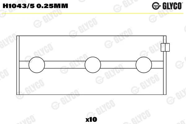 GLYCO H1043/5 0.25mm Crankshaft Bearings for ABARTH,ALFA ROMEO,FIAT,FSO,INNOCENT - Image 1 of 3