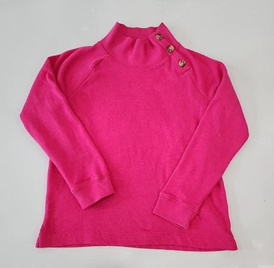 Crewcuts Pullover Sweatshirt Mock Neck Button Up Pink Pullover Sweater Top Large - Image 1 of 4