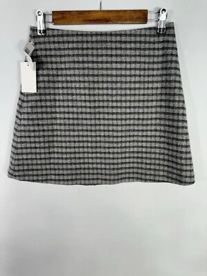 NWT Wilfred Free Women's Size 4 Gray Check Wool Blend Mini Skirt - Image 1 of 4