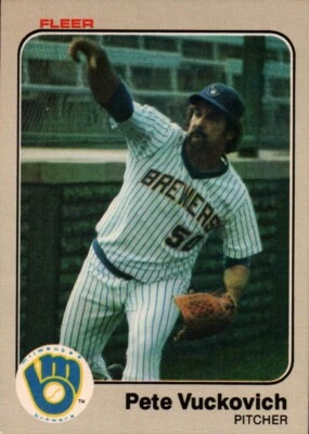 1983 Fleer Baseball #49 - Pete Vuckovich - Milwaukee Brewers  83-789 - Image 1 of 2