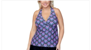 Island Escape Santorini-Tankini Oberteil Übergröße Damen mehrere Bügel Größe 16 neu mit Etikett - Bild 1 von 2
