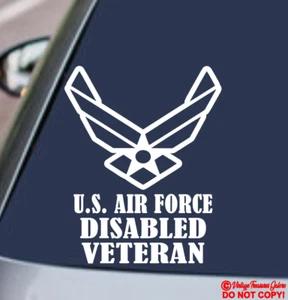 U.S. AIR FORCE DISABLED VETERAN Vinyl Decal Sticker Car Window Combat Retired - Picture 1 of 6