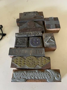 Juego de 10 bloques de impresión tipo letra vintage ASSTD - Imagen 1 de 2