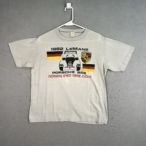Vintage 1983 Lemans Porsche 956 Rothmans Racing T Shirt Adult Large Gray Mens - Picture 1 of 13