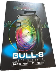 TopTech Bull-8 Party Speaker with 3000W, 6 Hours Playtime - Picture 1 of 1