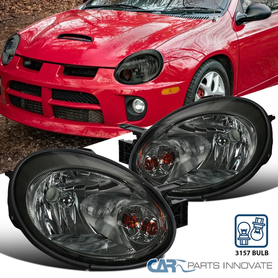 Headlights Headlamps Smoke Fits 2003-2005 Dodge Neon Left & Right Pair 03 04 05 - Изображение 1 из 4