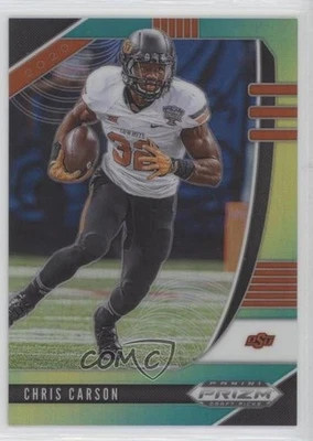 2020 Panini Prizm Draft Picks Green & Yellow Prizm /249 Chris Carson #14 - Image 1 of 2