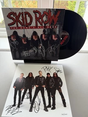 SKID ROW - THE GANG'S ALL HERE FULLY SIGNED VINYL (Record Album) & Signed Insert - Image 1 of 4
