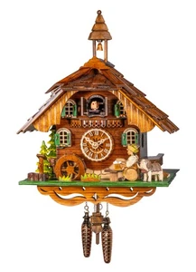 Quartz Cuckoo Clock Black Forest house with moving beer drinker.. EN 4442 QM NEW - Picture 1 of 1