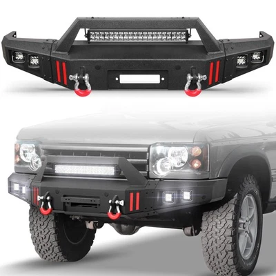 Front Bumper For 1999-2004 Land Rover Discovery 2 II w/ Winch Plate LED Lights - Image 1 of 4