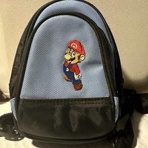 Nintendo DS Super Mario Blue Mini Backpack Carrying Case AS IS - Picture 1 of 5