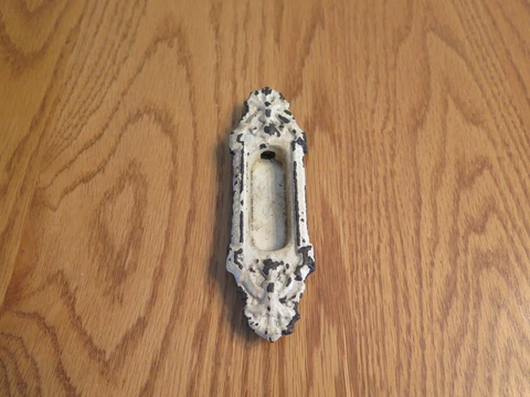 Antique Vtg. Victorian Ornate Pocket Door Pull Handle Arch Salvage Sash Lift Cover
