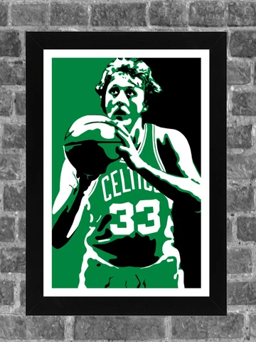 Boston Celtics Larry Bird Portrait Sports Print Art 11x17 Cover