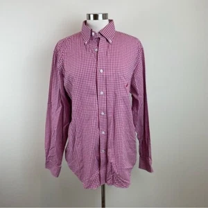 Nautica Classic Fit Red White Plaid Long Sleeve Button Down Shirt Men Large - Picture 1 of 7