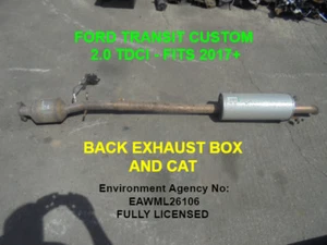 FORD TRANSIT CUSTOM 2.0 TDCI BACK EXHAUST BOX AND CAT - OFF 2017 VAN - Picture 1 of 1