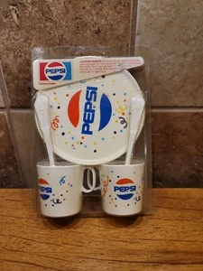 Vintage Sealed Pepsi Kids Plastic Dish Set, Chilton-Globe, Party Cups Plates - Picture 1 of 5
