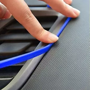 Universal Car Interior Decor Door Edge Panel Gap Strip Trim Car Accessories Blue - Picture 1 of 12