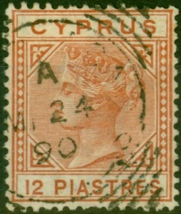 Zypern 1886 12pi orange-braun SG22 fein gebraucht - Bild 1 von 1