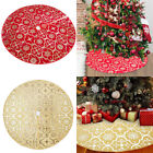 Christmas Tree Skirt Base Snowflake Xmas Floor Mat Ornament Decoration Red Gold