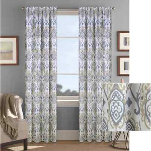 Better Homes and Gardens Damask Scroll Single Curtain Panel - 52'' x 84'' - Picture 1 of 3