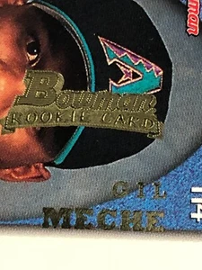 MIKE STONER 1998 Bowman ERROR Front Foil GIL MECHE  on Card Back RARE! - Picture 1 of 3