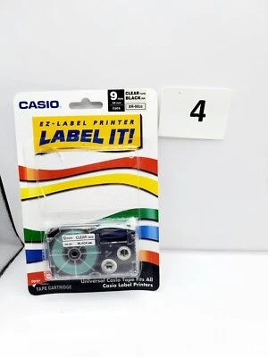 Casio XR-9X2S 9mm Labeling Tape - Black on Clear-1 Pack Opened Box New - Image 1 of 3