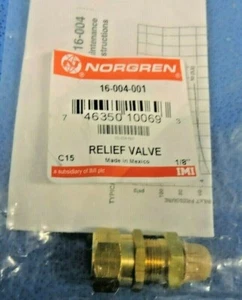 NEW Norgren 16-004-001 Air Tank Pressure Relief Valve 1/8" NPT 25-50 PSI Brass - Picture 1 of 7