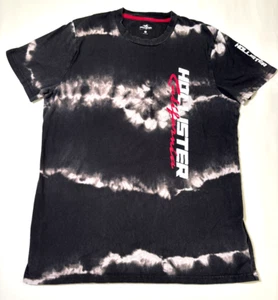 Hollister Black & White Tie Dye Short Sleeve Logo Tee Shirt Men’s Size Medium - Picture 1 of 10