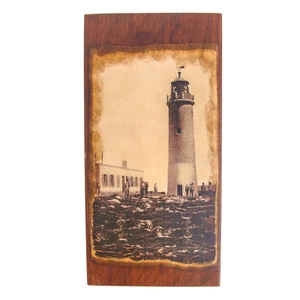 Backgammon Game Set, Wooden Handmade - "The Lighthouse" Design Inlaid - Large - Picture 1 of 5