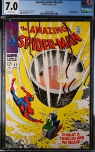 CGC 7.0 OW/W AMAZING SPIDER-MAN #61 MARVEL 1968 1ST GWEN STACY COVER / KINGPIN - Bild 1 von 2