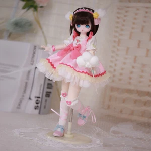 Pretty Girl 1/4 BJD SD Puppen Kugelgelenk Cartoon Augen Gesicht Make-up komplettes Set Spielzeug - Bild 1 von 6