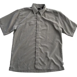 Vintage No Fear Gray Short Sleeve Button Up Size Large - Picture 1 of 10